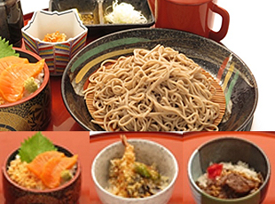 ざるそば、うどんと選べる小丼