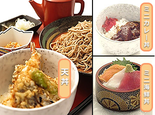 ざるそば、うどんと選べる小丼