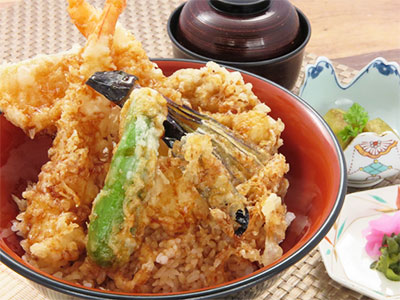 大海老と野菜の天丼